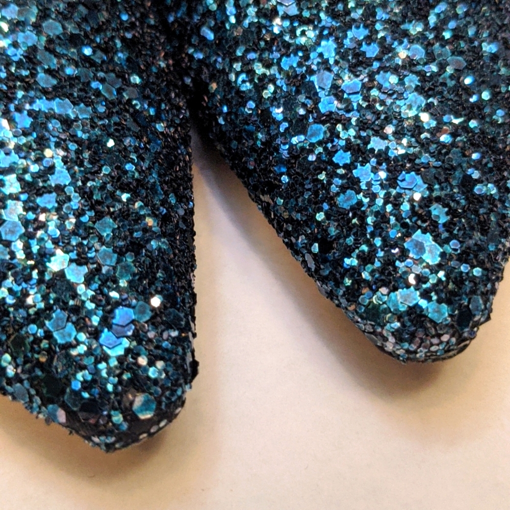 Jimmy Choo Teal Glitter Pointed Toe Pumps - Picture 10 of 10